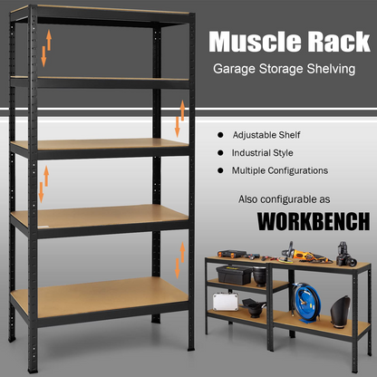 Tangkula 72" Storage Shelves, Heavy Duty Steel Frame 5-Tier Garage Shelf - TL35258SL
