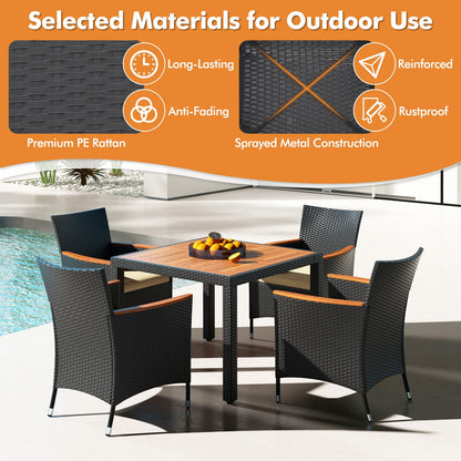 Tangkula 5 Pieces Patio Dining Table Set for 4 - HW71908+
