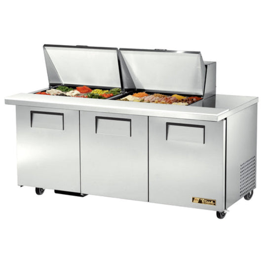 True Mfg. - General Foodservice  Refrigerated Prep Tables - TSSU-72-24M-B-ST-HC