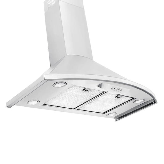 Proline Wall-Mounted Range Hood, Ducted, 600 CFM, Stainless Steel, Black Finish - PLFW Vector.30