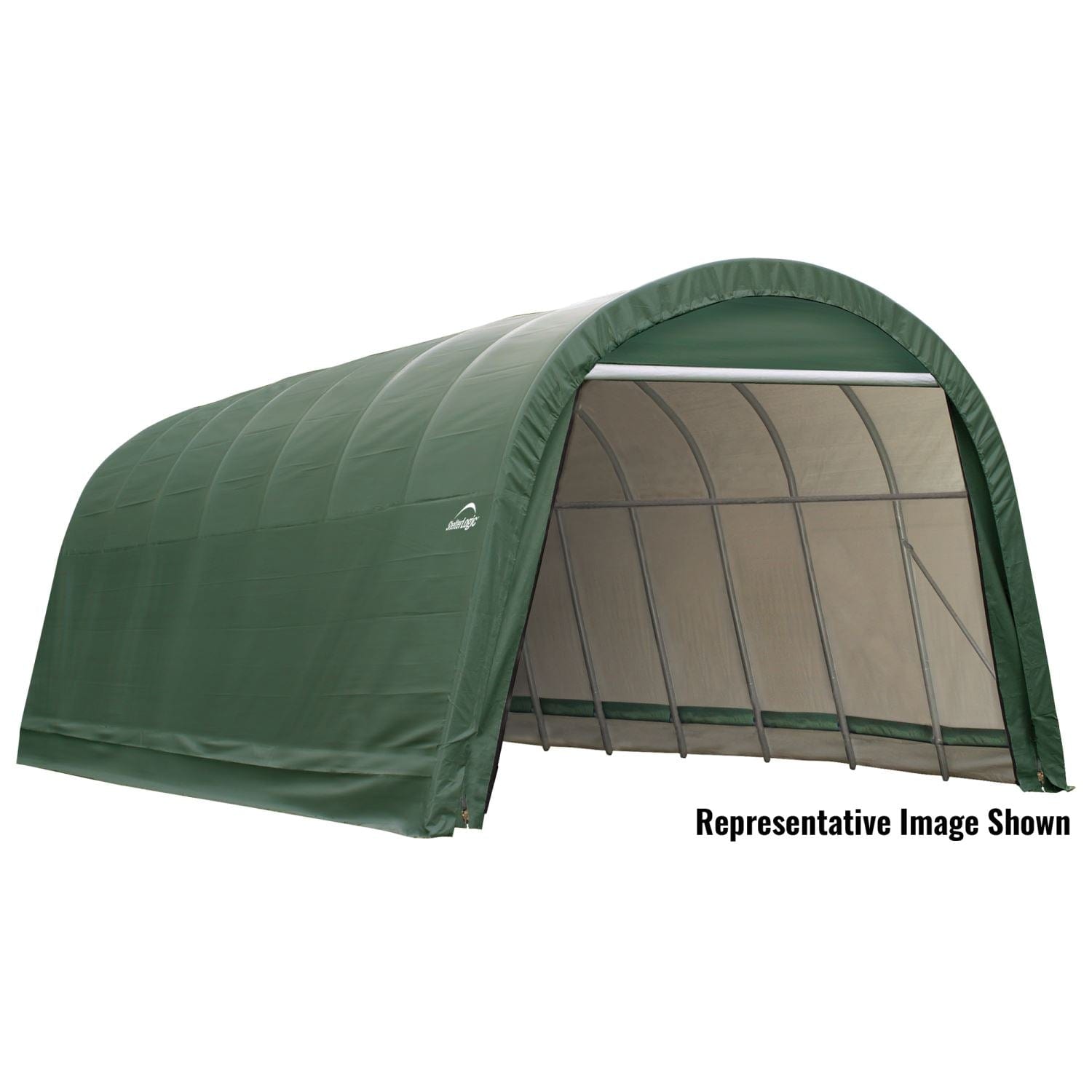 ShelterLogic | ShelterCoat 15 x 28 ft. Wind and Snow Rated Garage Round Green STD - 95334