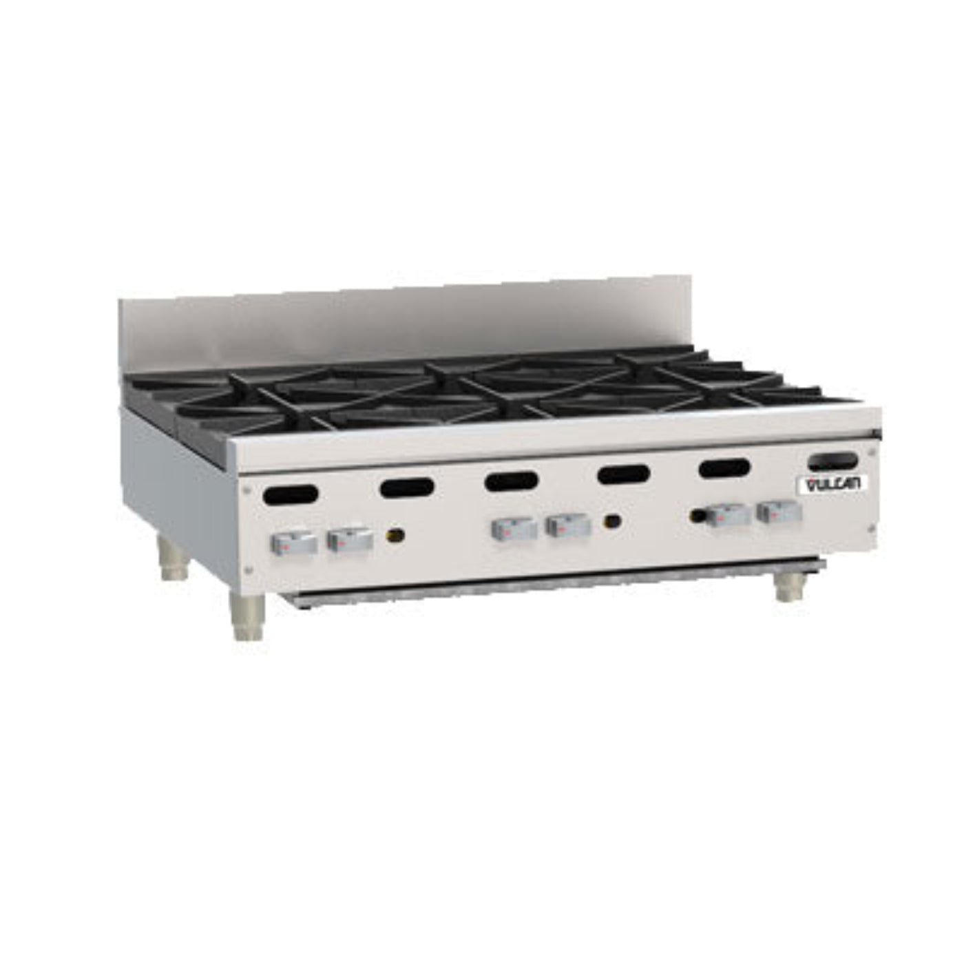 Vulcan VHP636 36” Heavy Duty Countertop 6-Burner Natural Gas Hot Plate - 180,000 BTU - VHP636