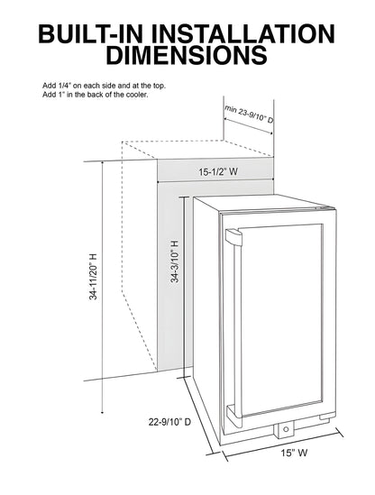 Vinotemp 15-Inch Outdoor Dual-Zone Wine & Beverage Cooler - VT-OUTDR15GD